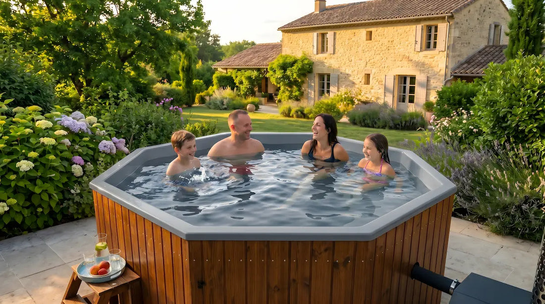 Bain nordique en été : mini piscine isolée toute l'année
